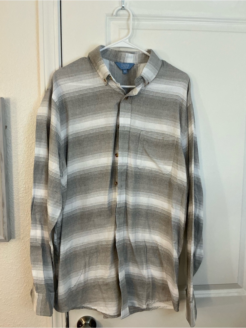 🔥 Tackle & Tides Ombre Horizontal Stripe Long Sleeve Button Down Shirt Men XL